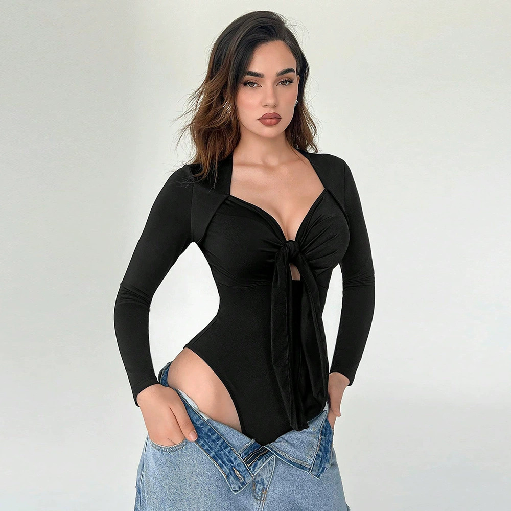 ZARA Fall Winter Sexy Slim Fit Long Sleeve Bodysuit